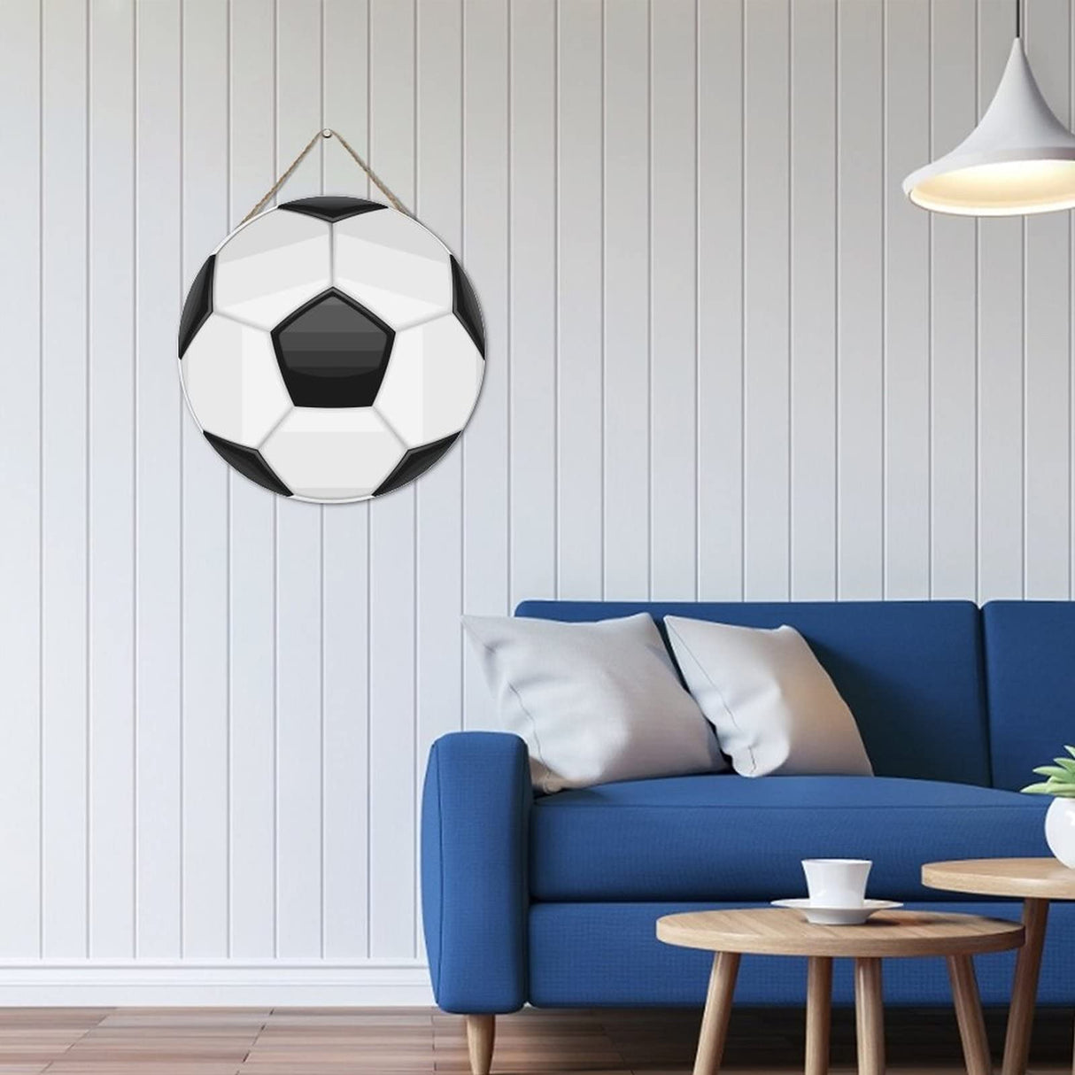 Wooden Sign Soccer Ball Family Sign Wall Hanging Personalized Name Rustic Farmhouse Wood Signs Hanging Wooden Sign Shop Store Salon 12x12in Round Wodevor