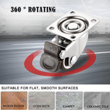 1.5 Inch Caster Wheels for Small Furniture Heavy Duty Casters, Rubber 360º Swivel Casters Set of 4 (2 with Brakes&2 Without), Locking Plate Casters for Carts, Cabinet Moving ZUOFANG
