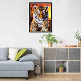 Pavemlo 5D Diamond Art Kits for Adults Three Tigers, Full Drill Diamond Art Animal Pictures Paint with Diamonds, DIY Cross Stitch Jewel Art Rhinestone Craft for Home Wall Decor 12X16 inch Pavemlo