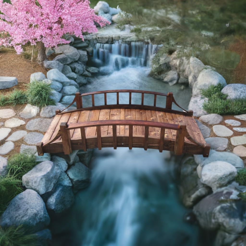 SamsGazebos Country Wood Garden Bridge, 6', Brown SamsGazebos