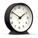 NEWGATE® M Mantel Silent Sweep Mantel Clock - 'No Tick' - A Modern Mantelpiece Clock - Small Clock Mantel Clocks - Minimalist Dial - (Black) NEWGATE