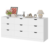 HAUOMS 9 Drawer Dresser for Bedroom, Large Black Chest of Drawers for Bedroom,Long Modern Dressers with Drawers for Living Room, Hallway HAUOMS