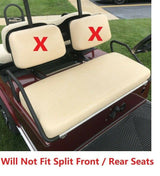 Huskey 4PCS Golf Cart Front/Rear Seat Covers for EZGO Medalist/TXT 94-13 Custom Two-Tone Black/Blue Diamond Stitching with Blue Piping, Marine Grade Huskey Parts Company