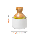 Full Circle Bubble Up- Eco-Friendly Bamboo Dish Brush & Ceramic Soap Dispenser - Natural Scrub Set for Dishes, Cast Iron - Kitchen Cleaning with Handle, White Full Circle