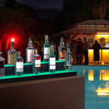 VEVOR LED Lighted Liquor Bottle Display Shelf, 40-inch LED Bar Shelves for Liquor, 2-Step Lighted Liquor Bottle Shelf for Home/Commercial Bar, Acrylic Lighted Bottle Display with Remote & App Control VEVOR