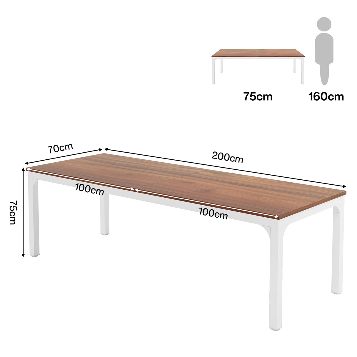Tribesigns 2-Person Home Office Desk, 78.7" Extra Long Modern Desk, Double Workstation for Home Office, Work Desk for Two People (Walnut) Tribesigns