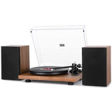 1 by ONE Bluetooth Turntable HiFi System with 36 Watt Bookshelf Speakers, Patend Designed Vinyl Record Player with Magnetic Cartridge, Bluetooth Playback and Auto Off 1byone