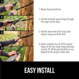 GORILLA GRIP Durable Portable Camping Hammock, Holds 400lbs with Heavy Duty Tree Straps, Comfortable Travel Swing, Camp Hammocks, Easy to Use and Install, Outdoor Essentials, Blue, 9x4.5 FT GORILLA GRIP