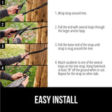 GORILLA GRIP Durable Portable Camping Hammock, Holds 500lbs with Heavy Duty Tree Straps, Comfortable Travel Swing, Camp Hammocks, Easy to Use and Install, Outdoor Essentials, Blue, 10x6.5 FT GORILLA GRIP