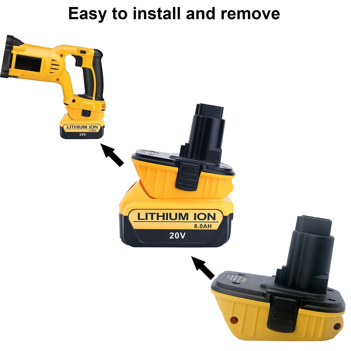 18v to 20v Battery Adapter Replacement for Dewalt DCA1820, Compatible with Dewalt 20V Max Lithium Battery DCB203 DCB204 to Dewalt 18V XRP NiCad NiMh Batteries DC9096 Tools zyystarttogo