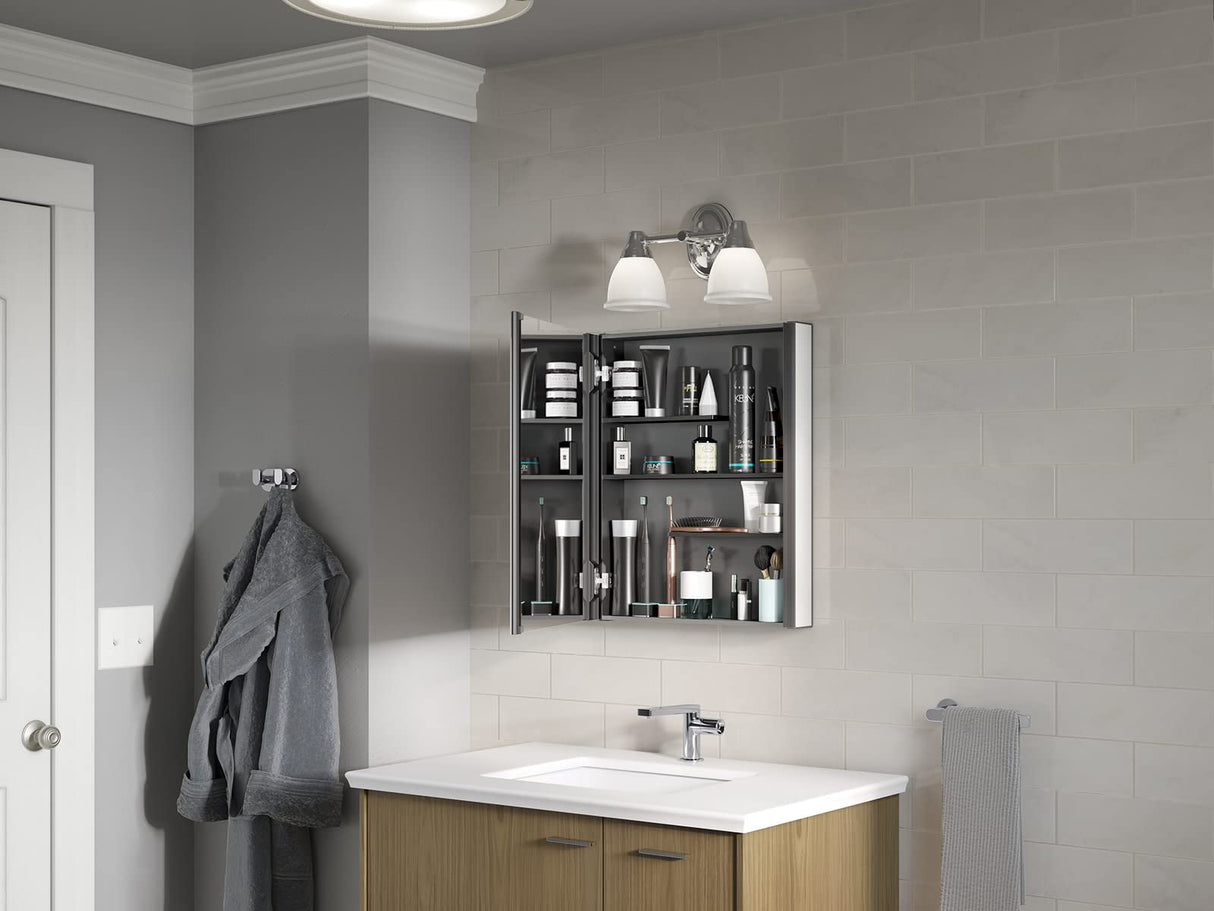 Kohler Medicine Cabinet, Bathroom Medicine Cabinet, Slow-Close Mirrored Door and Interior, Surface or Recessed Installation Kohler