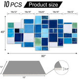 10 Pack Acoustic Panels A surface square tiles different shades blue Acoustical Soundproof Wall Panels Sound Absorbing Panel Reduce Room Echo Reverberation Acoustic Treatment AT5ZR4PD