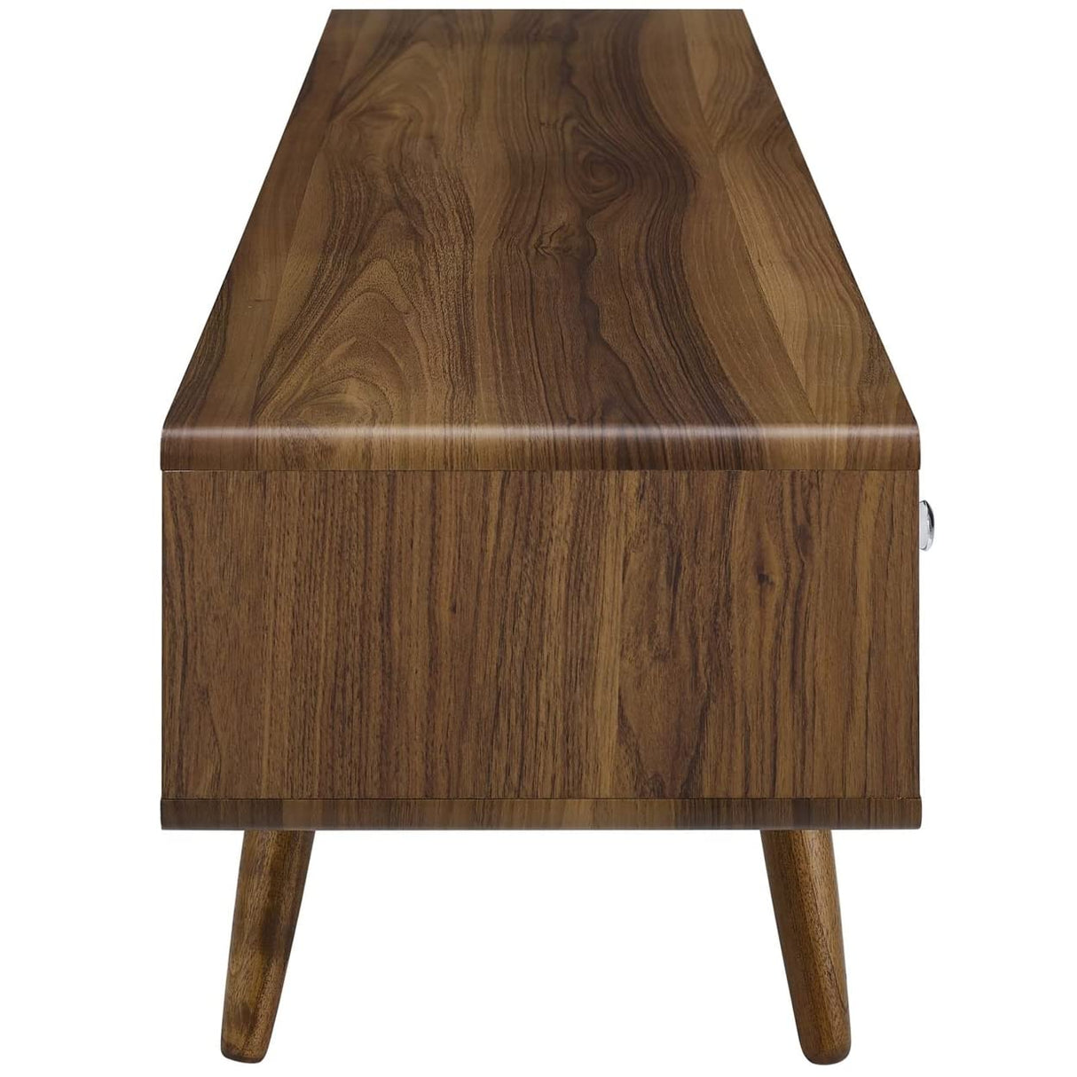 Modway Transmit 70" Media Console Wood TV Stand, 70 Inch, Walnut White Modway