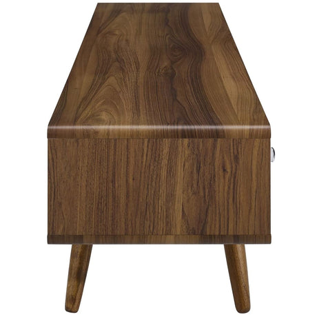 Modway Transmit 70" Media Console Wood TV Stand, 70 Inch, Walnut White Modway