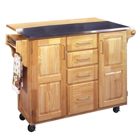 Homestyles General Line Kitchen Cart, 52.5 in. x 18 in. x 36 in, Natural homestyles
