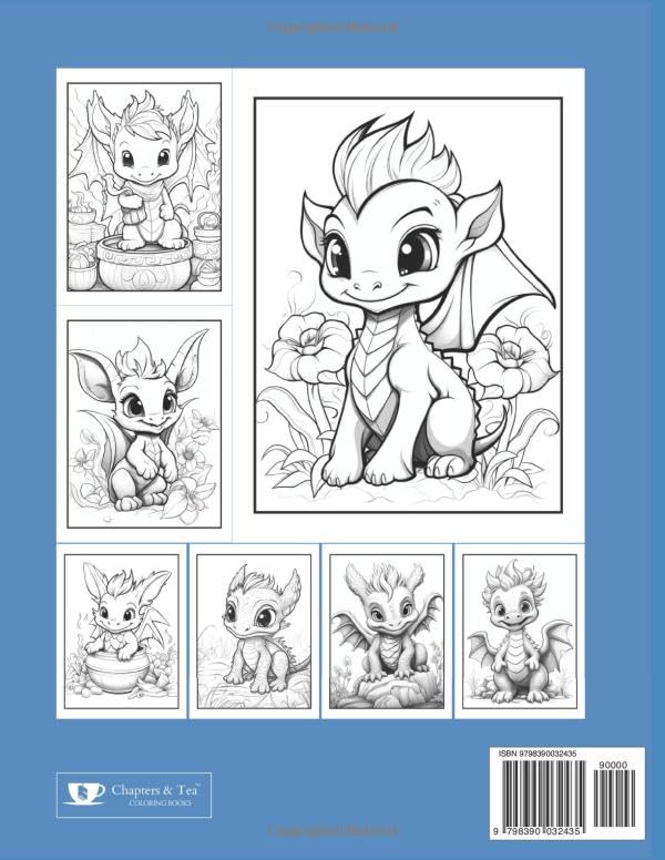 Magical Baby Dragons Adult Coloring Book: An Enchanting Coloring Adventure for Fantasy Lovers: Grayscale Illustrations WoodArtSupply