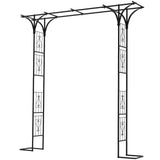 OUSHENG 7FT Garden Arch Arbor with Ground Stakes, Steel Frame Stand Trellis for Climbing Plants, Outdoor Archway Gate for Wedding Ceremony Decoration Party Vines Lawn Courtyard Patio Backyard OUSHENG