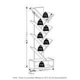 Furinno Tree Bookshelf 7-Tier Floor Standing Tree Bookcase with Bottom Shelf, White Furinno