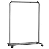 SONGMICS Clothes Rack with Wheels, Clothing Rack for Hanging Clothes, 25.4 mm Metal Garment Rack with Dense Mesh Storage Shelf, 110 lb Load Capacity, 2 Brakes, Black UHSR25BK SONGMICS