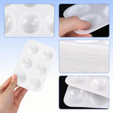 Bercoor 52 PCS Plastic Paint Palettes, 6 Well White Rectangular Watercolor Oil Palette Painting Tray Artist Craft Palettes for Painting Party, DIY Craft and Art Painting Bercoor