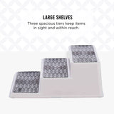 Copco Non-Skid 3-Tier Spice Pantry Kitchen Cabinet Organizer, 10-Inch, White/Gray Copco