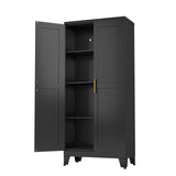 Ckzbx Black Metal Cabinets with Doors and Shelves, 61" H Storage Cabinet Pantry Cabinet Garage Cabinets for Kitchen, Living Room, Dinning Room Ckzbx