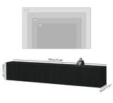 ZYBT Floating TV Stand, Modern Wall Mount Entertainment Center TV Shelf, 70.7" Media Console Under TV Storage Cabinet with Fluted Doors, TV Consoles for Living Room, Floating Cabinet for Wall (Black) ZYBT