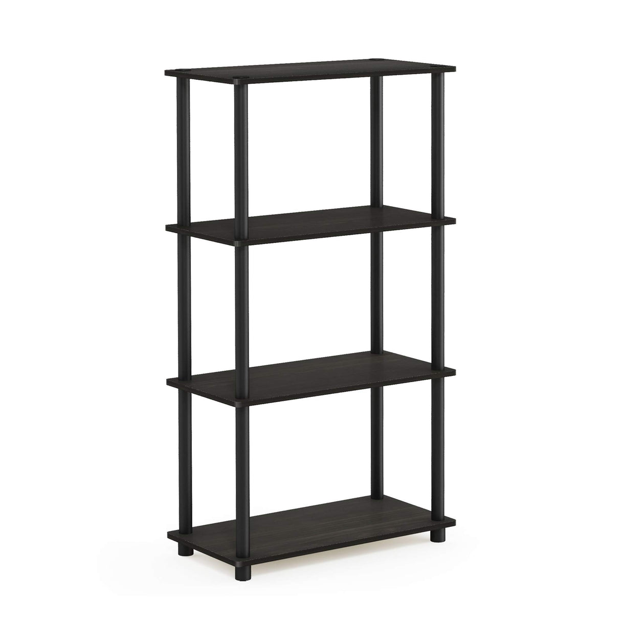 Furinno (99557EX/BK) Turn-N-Tube 4-Tier Multipurpose Shelf Display Rack - Espresso/Black Furinno