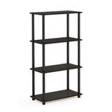 Furinno (99557EX/BK) Turn-N-Tube 4-Tier Multipurpose Shelf Display Rack - Espresso/Black Furinno