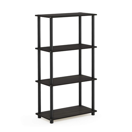 Furinno (99557EX/BK) Turn-N-Tube 4-Tier Multipurpose Shelf Display Rack - Espresso/Black Furinno
