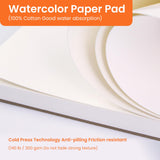 Watercolor Paper Pad, 30 Sheets, A5 (8.3 x 5.8"), 100% Cotton Paper, Glue Bound, 140LB/300GSM Cold Pressed Water Color Paper for Watercolor Drawing, Mixed Media, Art Journaling (8.3 x 5.8 Inch) DHAIQC