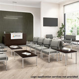 Bush Business Furniture Arrive 72W x 30D Reception Desk with Counter and Mobile File Cabinet in Mocha Cherry Bush Furniture