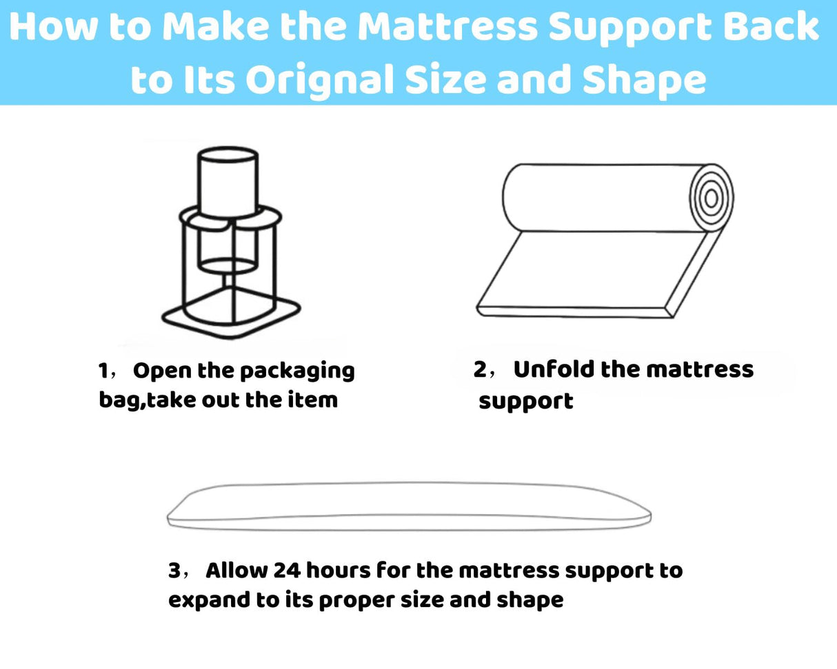 FangKAII Sagging Mattress Support - 50D High-Density Foam, Restores Firmness, Enhances Sleep & Back Health, Easy Setup for Queen/King/Twin XL, 2"x24"x60" FangKAII