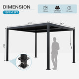 LVUYOYO Outdoor Louvered Pergola 10' x 13', Aluminum Patio Pergola with Adjustable Roof, Sun Shade Shelter Metal Gazebo for Backyard, Garden, Deck(Black) LVUYOYO
