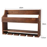 TIRYIUOU 2 Pack Wall Mounted Wine Rack, Wood LED Wine Glass Rack, Bar Shelf, Wine Glass Holder Wall Mounted, Floating Bar Shelves for Kitchen, Dining Room, Home Bar TIRYIUOU