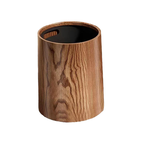 ＫＬＫＣＭＳ Wood Grain Trash Can Garbage Bin Large Capacity Fashion Waste Basket Toilet Paper Basket for Bedroom Bathroom Laundry Kitchen, 12L ＫＬＫＣＭＳ