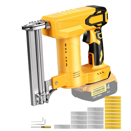 18 Gauge Brad Nailer/Narrow Crown Stapler Compatible with Dewalt 20V MAX Battery(NO Battery) 2 in 1 Cordless Nail Gun with 1000 Nails and 1000 Staples for Home Improvement, DIY and Woodworking Funnywhale