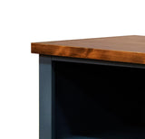 Bridgevine Home Nantucket 72-Inch Modern Farmhouse 5-Shelf Bookcase in Blue Denim and Whiskey Finish Bridgevine Home