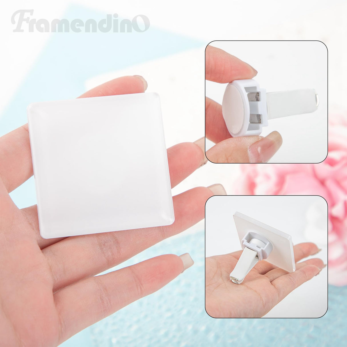 Framendino, 4 Pack Sublimation Blank Car Air Vent Clips Heat Transfer Car Outlet Perfume Clip Auto Diffuser Vent Clip Car Scent Diffuser Clip Car Exhaust Outlet Accessories Square Framendino