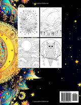 Boho Moon Coloring Book for Adults: Mystical Nights & Bohemian Dreams WoodArtSupply