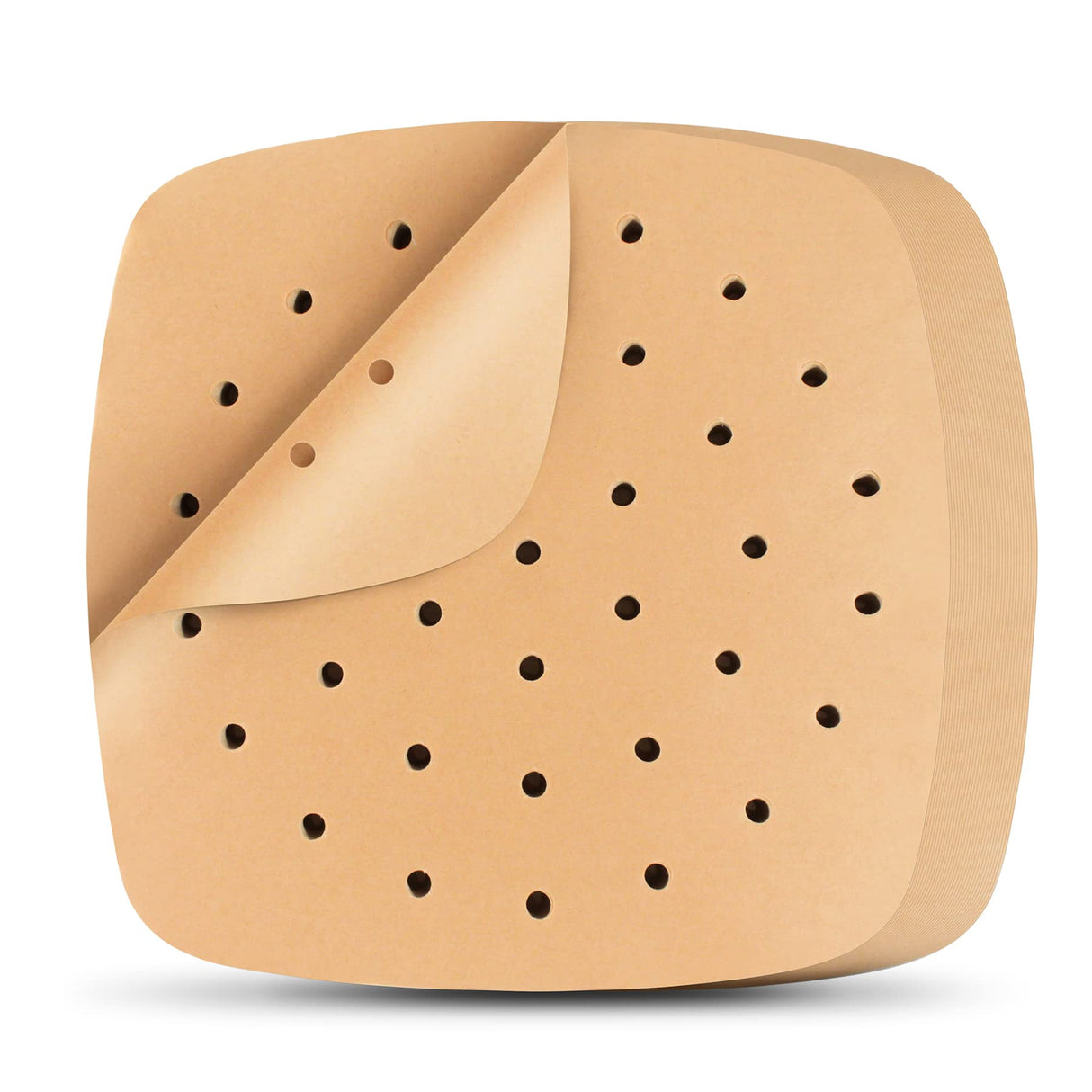 Air Fryer Liners, 200Pcs Square, 8.5 Inch Perforated Parchment Paper Sheets for Baking, HOFHTD Parchment Paper for Air Fryer and Bamboo Steaming Basket (Unbleached) HOFHTD