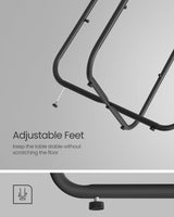 VASAGLE End Table, Small Bedside Table with Fabric Basket, Modern Nightstand, Round Side Table, for Living Room, Bedroom, Ebony Black and Slate Gray ULET223B01 VASAGLE