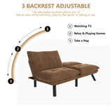 Modern Microfiber Convertible Folding Futon Couch Sofa Bed Adjustable Pillow Top Arm Memory Foam Couch Double Loveseat Sofa for Compact Living Space,Dorm,Game Studio,Apartment,Bedroom (Brown) Klwenas Maec