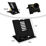 Metal Book Stand - Adjustable Book Holder for Reading (Full Black) Camelmother