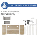 bilbil 63x30 Inches Dual Motor Electric Standing Desk with Drawer, Height Adjustable Sit Stand Up Desk with 4 Splice Boards, Home Office Desk Computer Workstation with Pale Pearwood Top/White Frame bilbil