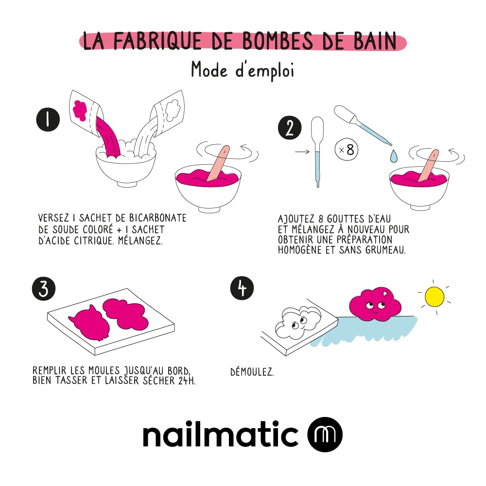 Nailmatic Cosmos DIY Bath Bomb Kit - Bath Bomb Making Kit for Kids, Make Your Own Bath Bombs, Includes Saucer & Rocket Molds, Vegan, Preservative Free, Ages 7+ Nailmatic