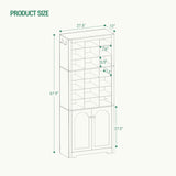 Huaneri Shoe Storage Cabinet with Doors, 30 Pairs Free Standing Closet Organizer, 8.8" Widened Cell Wood Shoe Organizer, 10 Tiers Space Saving Vertical Shoe Rack for Entryway, Bedroom, White SR18903X Hzuaneri