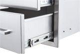 yuxiangBBQ Outdoor Kitchen Drawers Stainless Steel 3-Drawer BBQ Drawer 14" W x 20.5" H x 23" D Enclosed Built-in Drawer Flush Mount for Outdoor Kitchens & BBQ Islands yuxiangBBQ