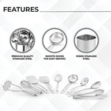 Avador® Premium Set of 10 Stainless Steel Kitchen Tool Set with Holder Easy To Clean, Space Saving, Great for Cooking, Baking, Prepping Avador