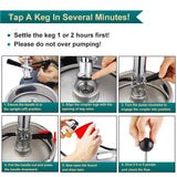 FERRODAY 4" Beer Keg Tap Heavy Duty Complete D-System Keg Pump US Beer Keg Pump for Sankey Keg Party Pump Picnic Keg Tap Keg Hand Pump Draft Beer Kegerator Pump Easy Lock 4 Inch Keg Pump Soda Pump Ferroday
